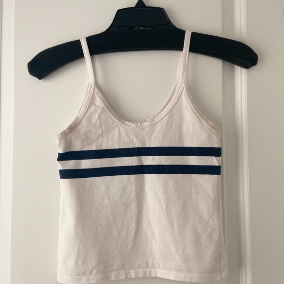 white/navy striped tank top - Picture 2 of 3